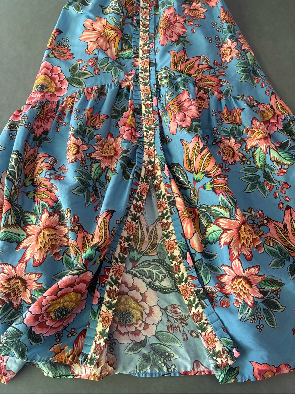 FARM Rio Wonderful Bouquet Blue Sleeveless Maxi Dress Size XS - Picture 3 of 14